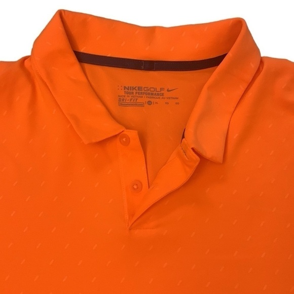 Nike Tour‎ Performance Orange Golf Tennis Short Sleeve Shirt Size XL - Picture 3 of 6